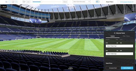 Tottenham Hotspur to launch Ticketmaster's 3D Virtual Venue